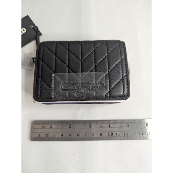 Karl Lagerfeld Paris - Nicolette Cardholder, Small, Black, Rainbow, NWT - Picture 3 of 7